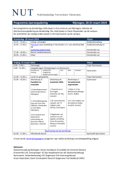 Programma Jaarvergadering Nijmegen, 20-21 maart 2014
