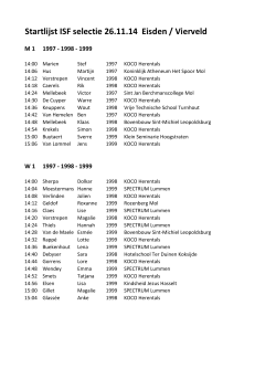 startlijst ISF selectie 26.11.14 Eisden / Vierveld