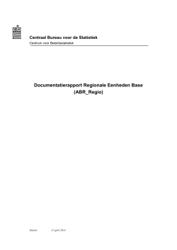 Documentatierapport Regionale Eenheden Base (ABR_Regio)