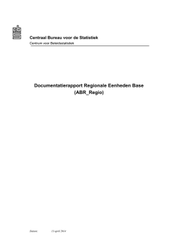 Documentatierapport Regionale Eenheden Base (ABR_Regio)