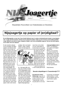Het Nijsjoagertje van oktober 2014