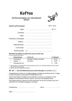 Inschrijvingsformulier 2014-2015
