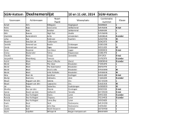 Deelnemerslijst SGW 2014 - SGW