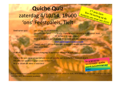 Quiche Quiz – publiciteit