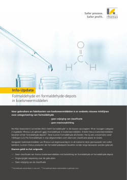 Info-Update Formaldehyde en formaldehyde-depots