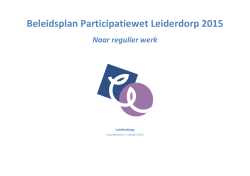 Beleidsplan Participatiewet Leiderdorp 2015