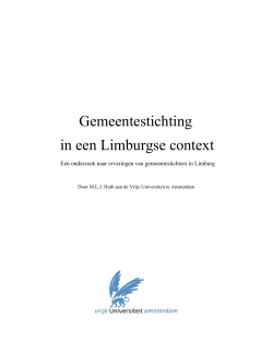 Gemeentestichting in een Limburgse context – Jacqueline