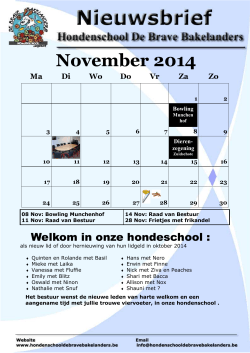 Nov 2014 - Hondenschool De Brave Bakelanders