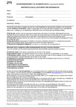 HUUROVEREENKOMST LIG- EN BERGPLAAT en