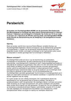 Persbericht - VluchtelingenWerk Nederland