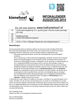 INFOKALENDER augustus 2014