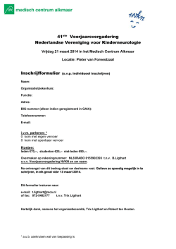 inschijfformulier - Nederlandse Vereniging voor Kinderneurologie