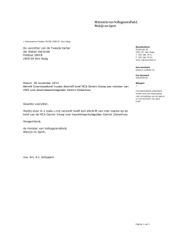 Aanbiedingsbrief bij afschrift brief MCA over