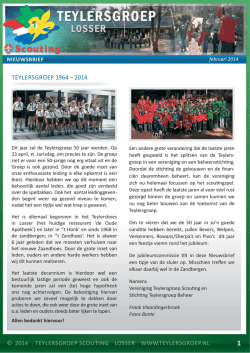 Nieuwsbrief Februari 2014 - Teylersgroep Scouting Losser