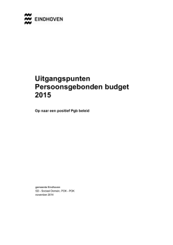 Bijlage 1 Uitgangspuntennotitie Pgb 2015