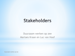 Duurzaam werken op zee Marloes Kraan en Luc