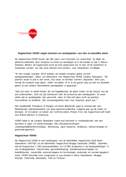 Hogeschool VIVES oogst tomaten en aardappelen van &eacute;&eacute;n en