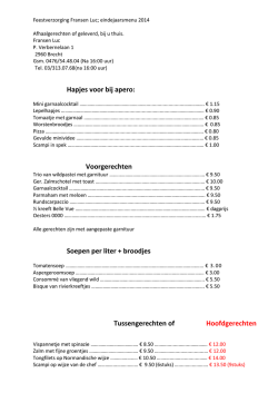 eindejaarsmenu - Feestverzorging fransen luc