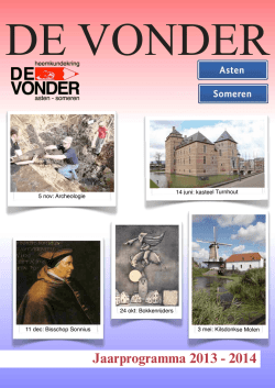 Jaarprogramma 2013 - Heemkundekring De Vonder Asten