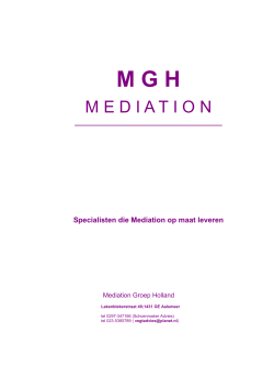 MGH folder - Mediationgroep Holland