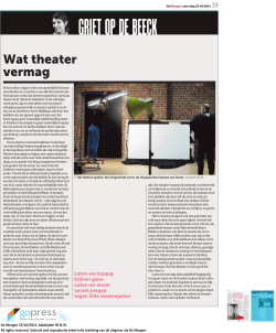 Griet Op de Beeck, De Morgen, 25 oktober 2014
