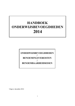 HANDBOEK ONDERWIJSBEVOEGDHEDEN