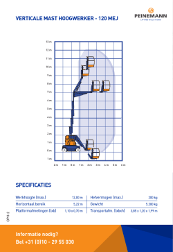specificaties verticale mast hoogwerker - 120 mej
