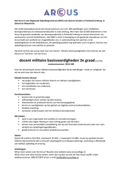docent militaire basisvaardigheden 2e graad(1,0 fte)