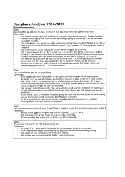 Jaarplan schooljaar 2014-2015