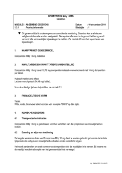 DOMPERIDON Mdq 10 MG tabletten MODULE I - CBG-MEB
