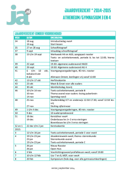 jaarOVERZICHT * 2014-2015 atheneum/gymnasium 3 en 4