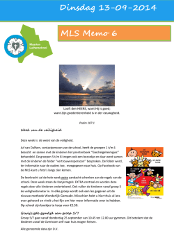 Dinsdag 13-09-2014 MLS Memo 6