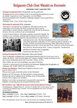Dinsdag 16 september 2014. Wandeltocht voor het