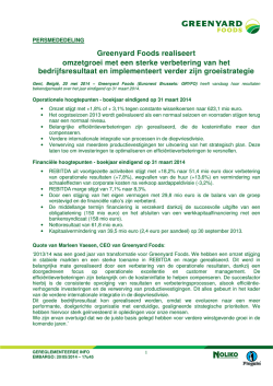 Greenyard Foods realiseert omzetgroei met een sterke verbetering