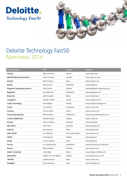 Deloitte Technology Fast50 Nominees 2014