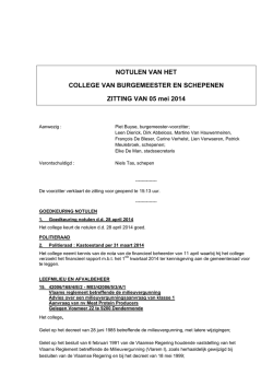NOTULEN VAN HET COLLEGE VAN BURGEMEESTER EN