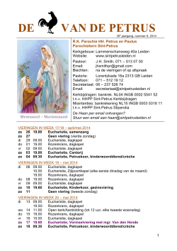 Week 18 19 20 (2014) - Sint Petrus Parochie