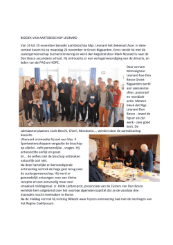 BEZOEK VAN AARTSBISSCHOP LEONARD Van 14 tot 25