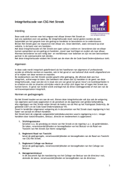 Integriteitscode van CSG Het Streek