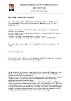 Een aantal vragen m.b.t. copyright De vakbegeleiders