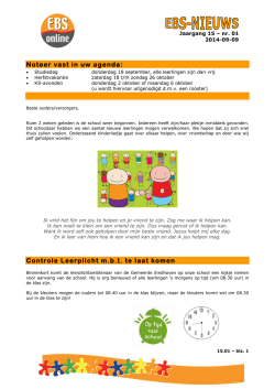Noteer vast in uw agenda: Controle Leerplicht m.b.t. te