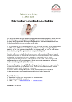 Interactieve lezing door Mini Soer Ontwikkeling van het Kind m.b.t.