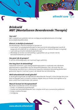 Brinkveld MBT (Mentaliseren Bevorderende Therapie)