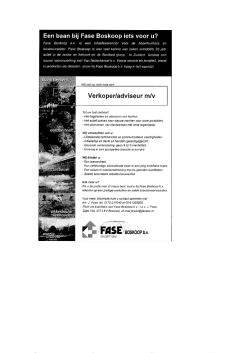 Een baan bij Fase Boskoop iets voor u?