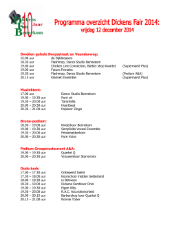 Programma 2014 - Dickens Fair Bennekom