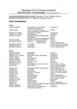 Kalenderjaar 2014 H. Remigius Simpelveld Bijzondere feest