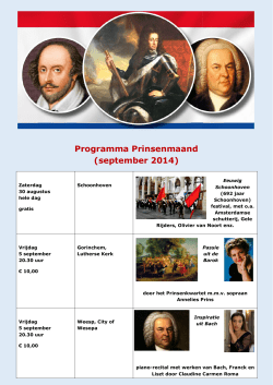 Programma Prinsenmaand (september 2014)