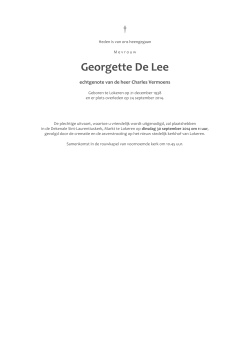Georgette De Lee - Begrafenissen De Clerck