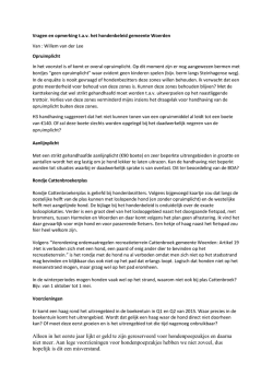 inbreng de heer van der lee raadsvoorstel