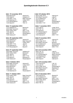 Wedstrijdschema